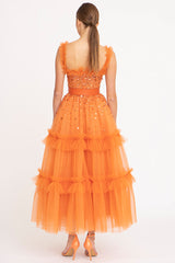 Divine Sweetheart Sequin Beaded Tulle Evening Dress