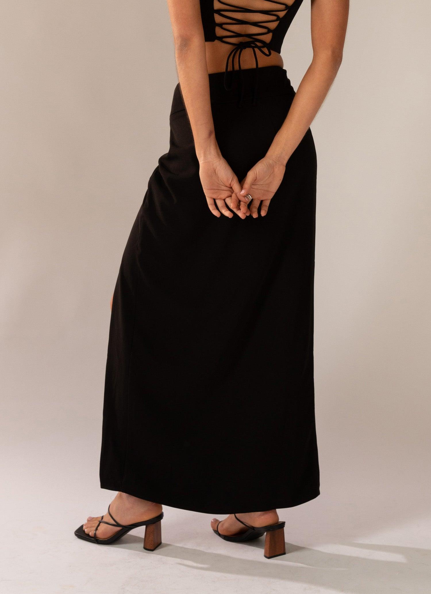 Taking Charge Maxi Skirt - Onyx