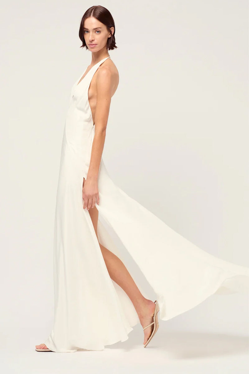 Evianna Backless Satin Maxi Dress