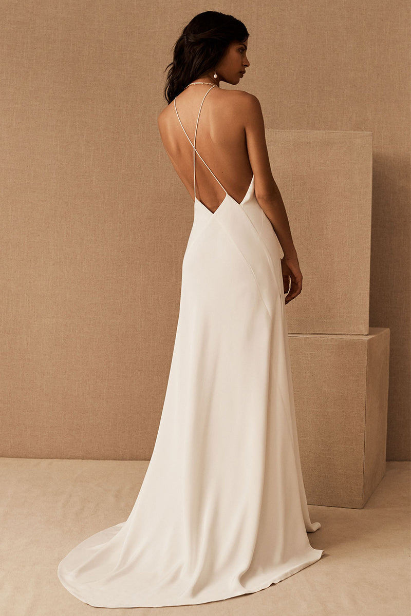 Evianna Backless Satin Maxi Dress