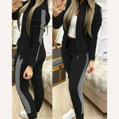 Fashion Tracksuit 2 Piece Set Autumn Winter Zipper Jacket + Long Pants Sports Suit Female Sweatshirt Sportswear Suit For Woman