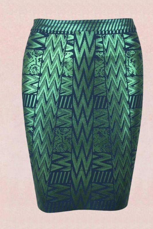 High Waist Metallic Mini Skirt - Emerald Green