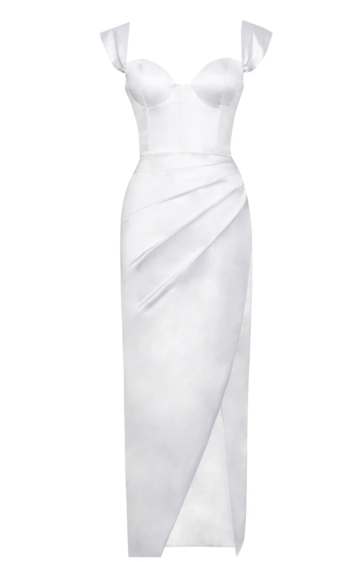 WHITE SWEETHEART SATIN GOWN