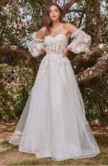 LACE LAYERED WEDDING BALL GOWN