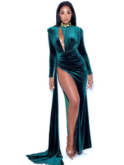 EMERALD VELVET GOWN