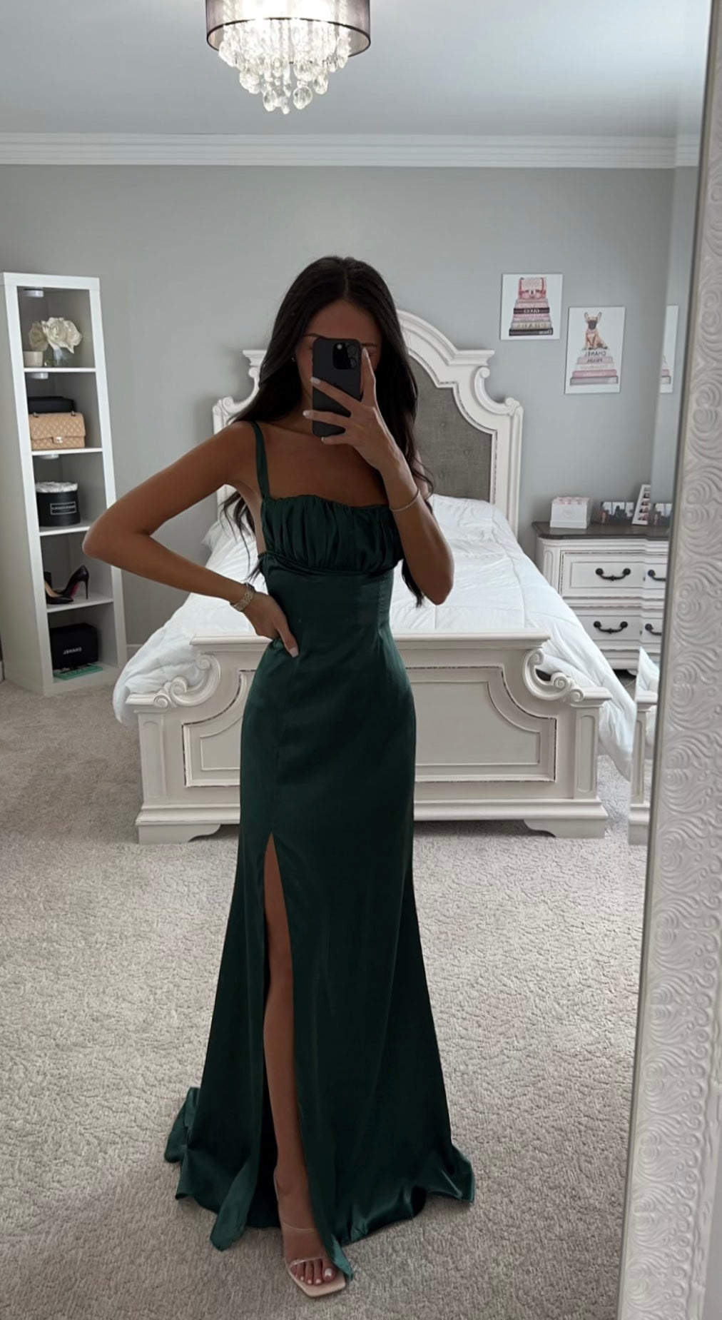 SATIN FITTED MAXI DRESS