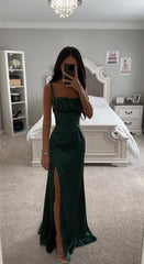 SATIN FITTED MAXI DRESS