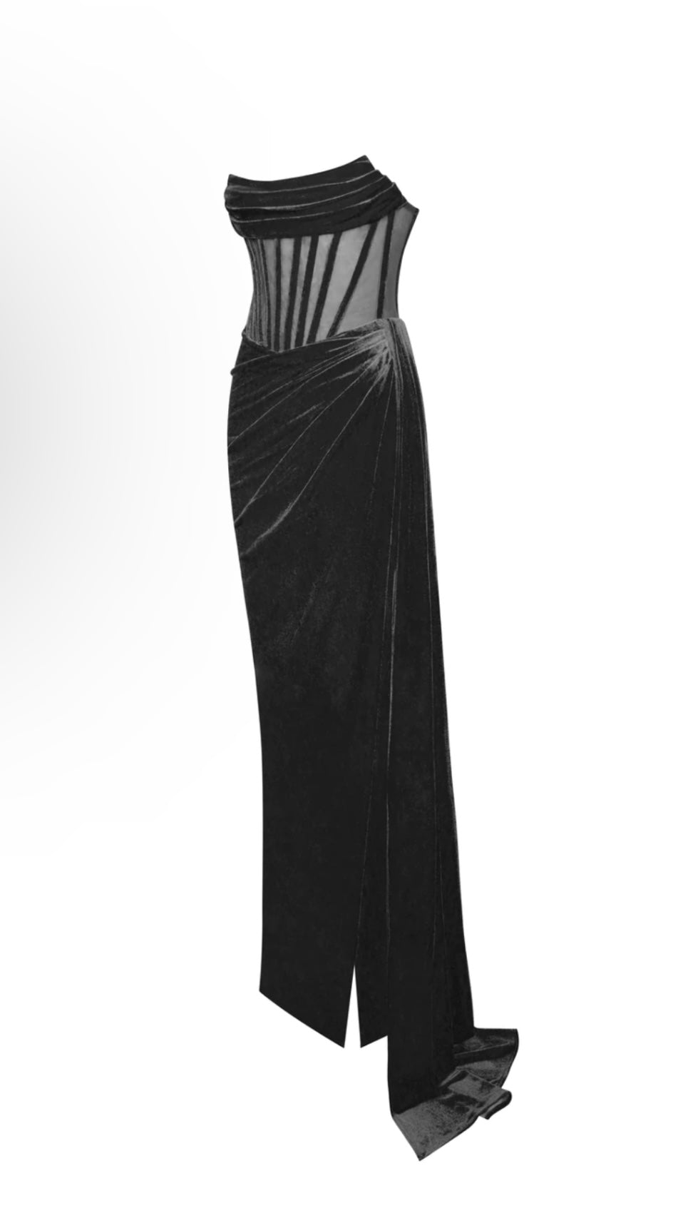 LINED CORSET VELVET BLACK GOWN