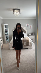 FUR SLEEVE BLAZER DRESS