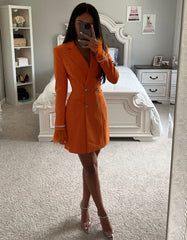 FUR SLEEVE BLAZER DRESS