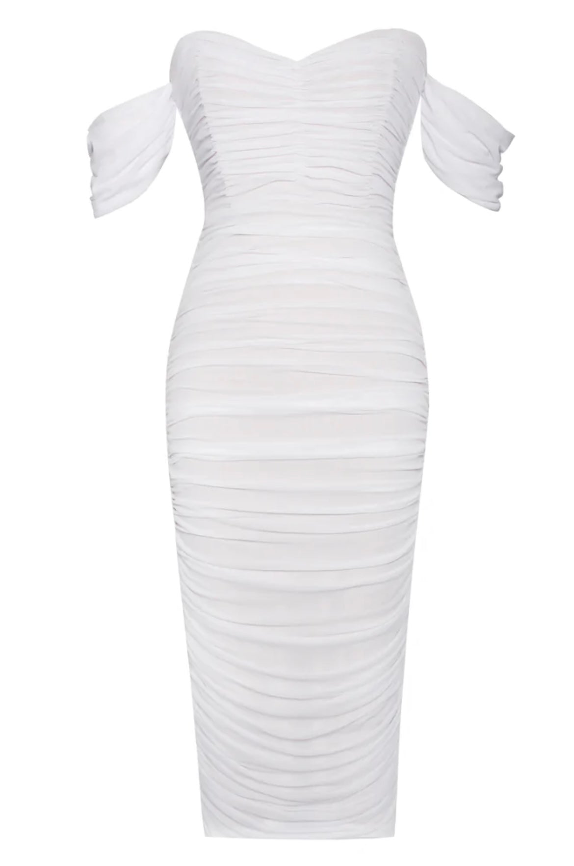 ERIN RUCHED MIDI DRESS