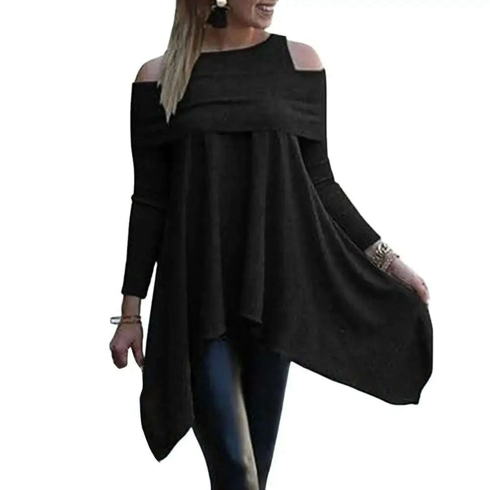 Irregular Womens Tops And Blouses Casual O Neck Long Sleeve Top Female Tunic 2021 Autumn Plus Size Women Blusas Shirts