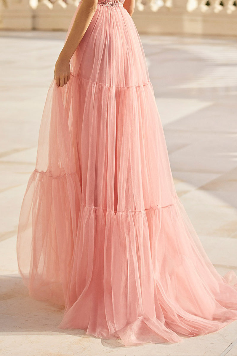 Lifetime of Love Blush Pink Tulle Maxi Dress