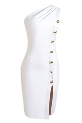 Mel Bodycon Midi Dress - Pearl White