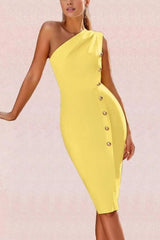 Mel Bodycon Midi Dress - Sun Yellow