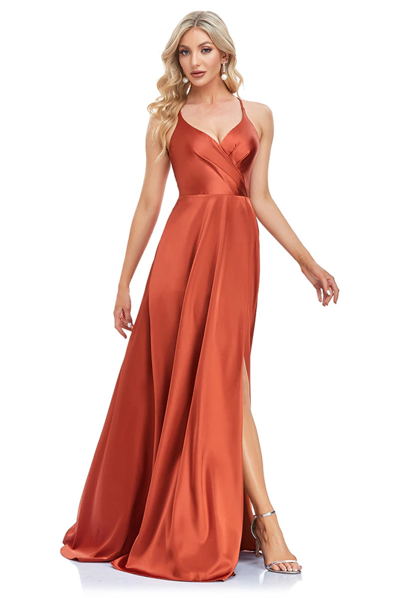 Mythical Romance Backless Satin Maxi Dress