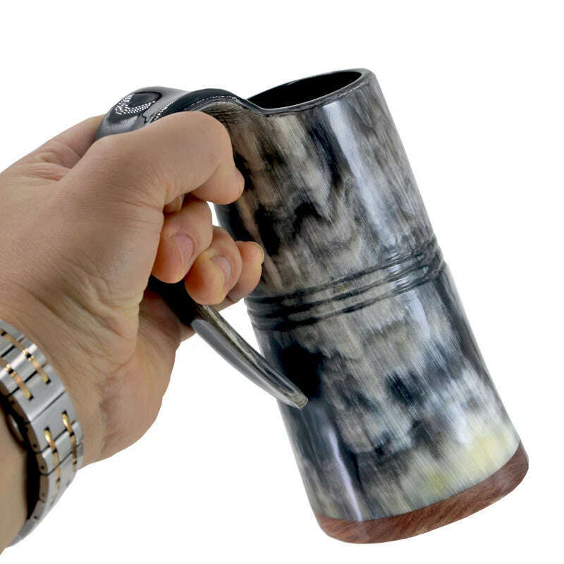 Natural Handmade Viking Mug Drinking Tankard Ox Horn Cups Horn Coffee Mug