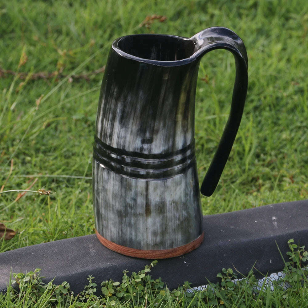 Natural Handmade Viking Mug Drinking Tankard Ox Horn Cups Horn Coffee Mug