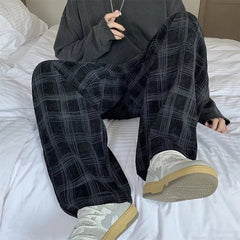 Cozy Up Plaid Pants in Navy