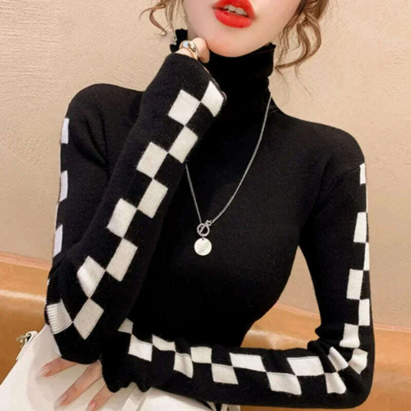 Neploe 2022 Autumn New All-match Sweaters Women Simple Turtleneck Bottoming Tops Women Y2k Long Sleeve Knitted Pullover