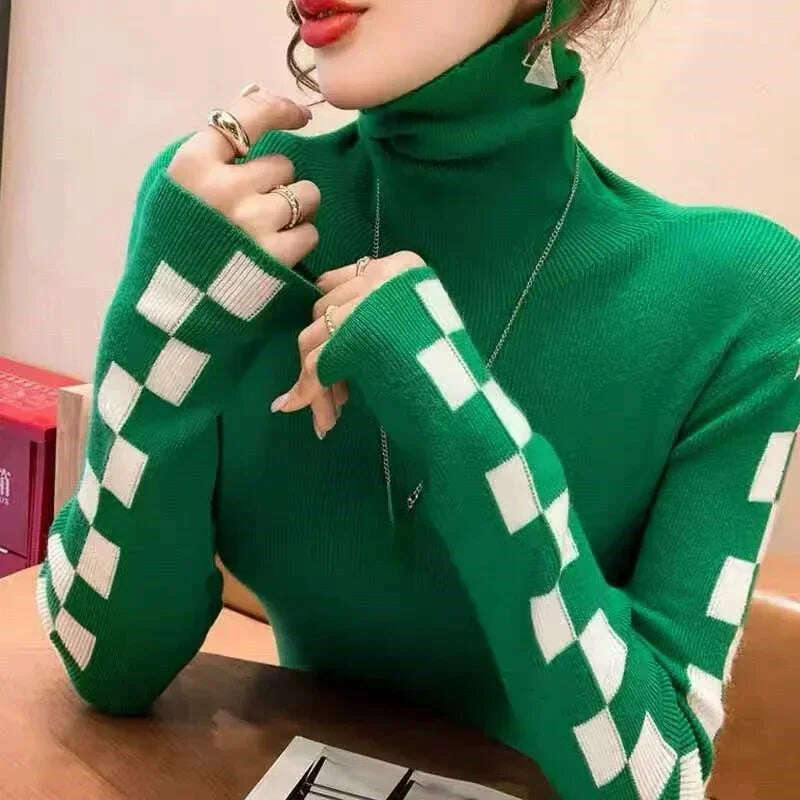 Neploe 2022 Autumn New All-match Sweaters Women Simple Turtleneck Bottoming Tops Women Y2k Long Sleeve Knitted Pullover