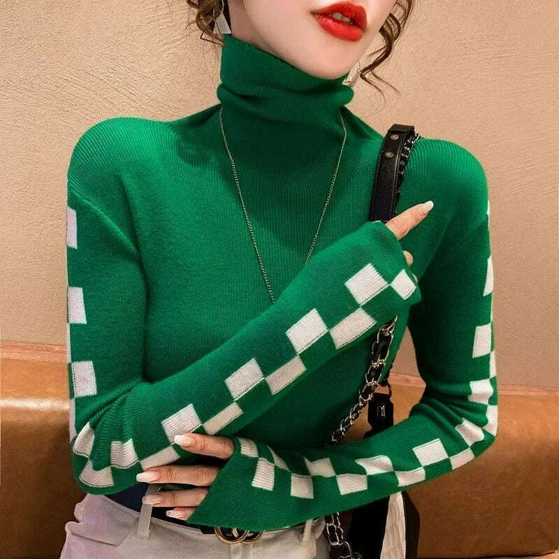 Neploe 2022 Autumn New All-match Sweaters Women Simple Turtleneck Bottoming Tops Women Y2k Long Sleeve Knitted Pullover