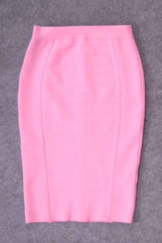 Pencil High Waist Bandage Knee Length Cocktail Skirt - Dusty Pink