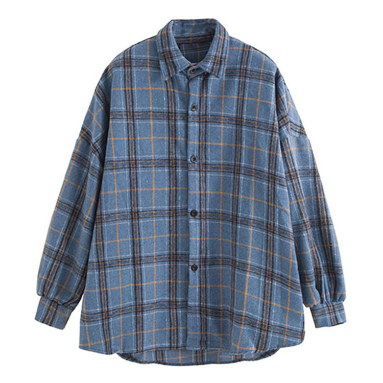 Warm Vibes Oversized Plaid Shirt