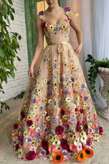 Royal Bloom Embroidered Maxi Dress