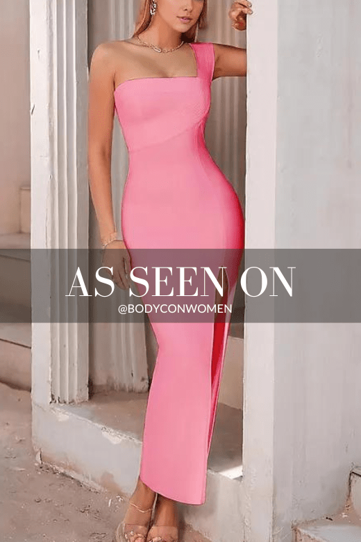 Selene Bodycon Midi Dress - Blush Pink