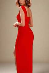 Selene Bodycon Midi Dress - Lipstick Red