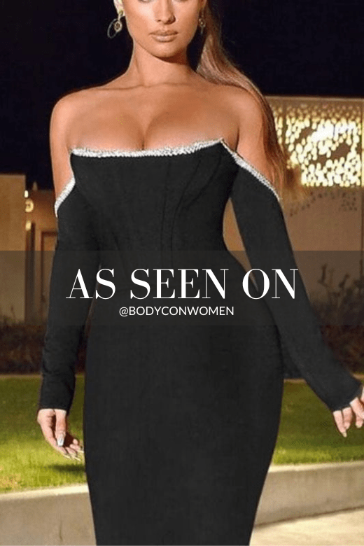 Seline Long Sleeve Bodycon Mini Dress - Classic Black