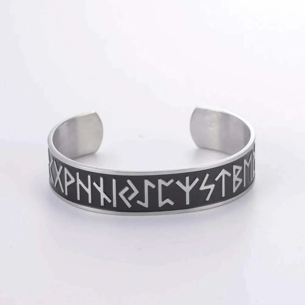 Stainless Steel Norse Vikings Runes Bracelet for Men Celtics Knots Tree Of Life Magnetic Cuff Bracelet Vintage Couples Jewelry