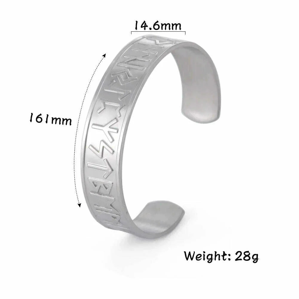 Stainless Steel Norse Vikings Runes Bracelet for Men Celtics Knots Tree Of Life Magnetic Cuff Bracelet Vintage Couples Jewelry