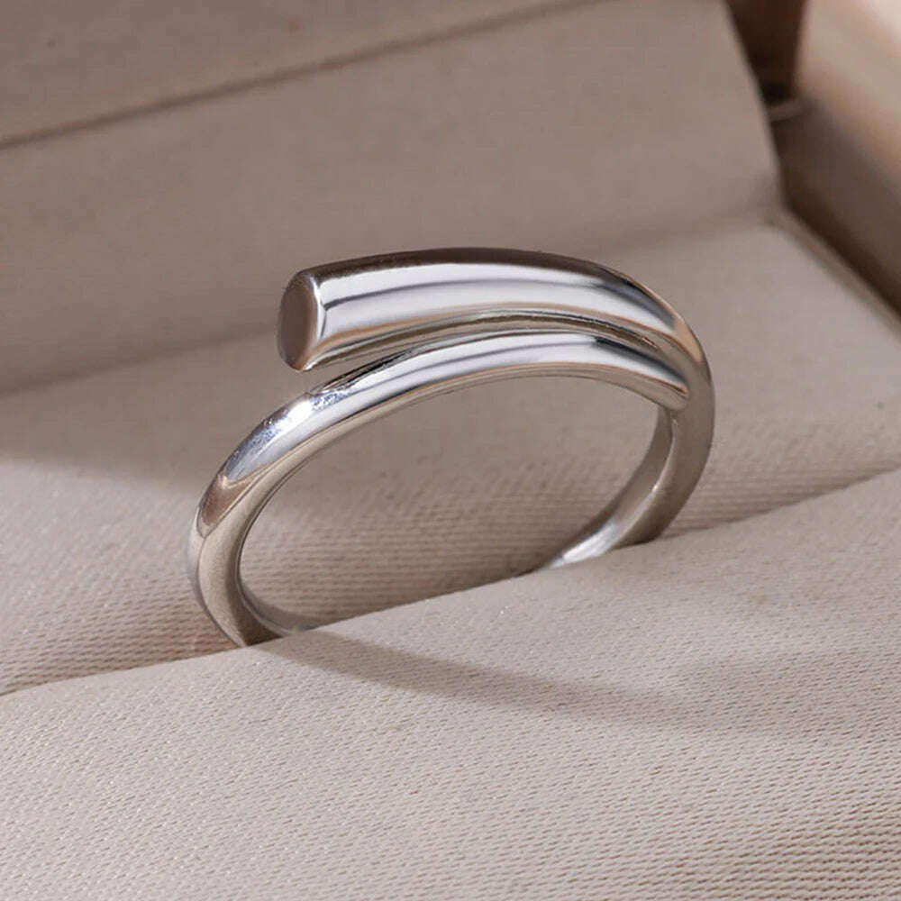 Stainless Steel Rings For Women Men Gold Color Hollow Wide Ring Female Male Engagement Wedding Party Finger Jewelry Gift Trend