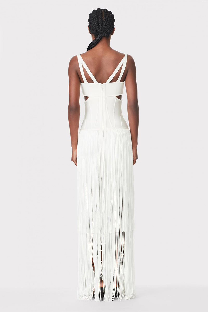 Stunning Allure Fringe Maxi Dress