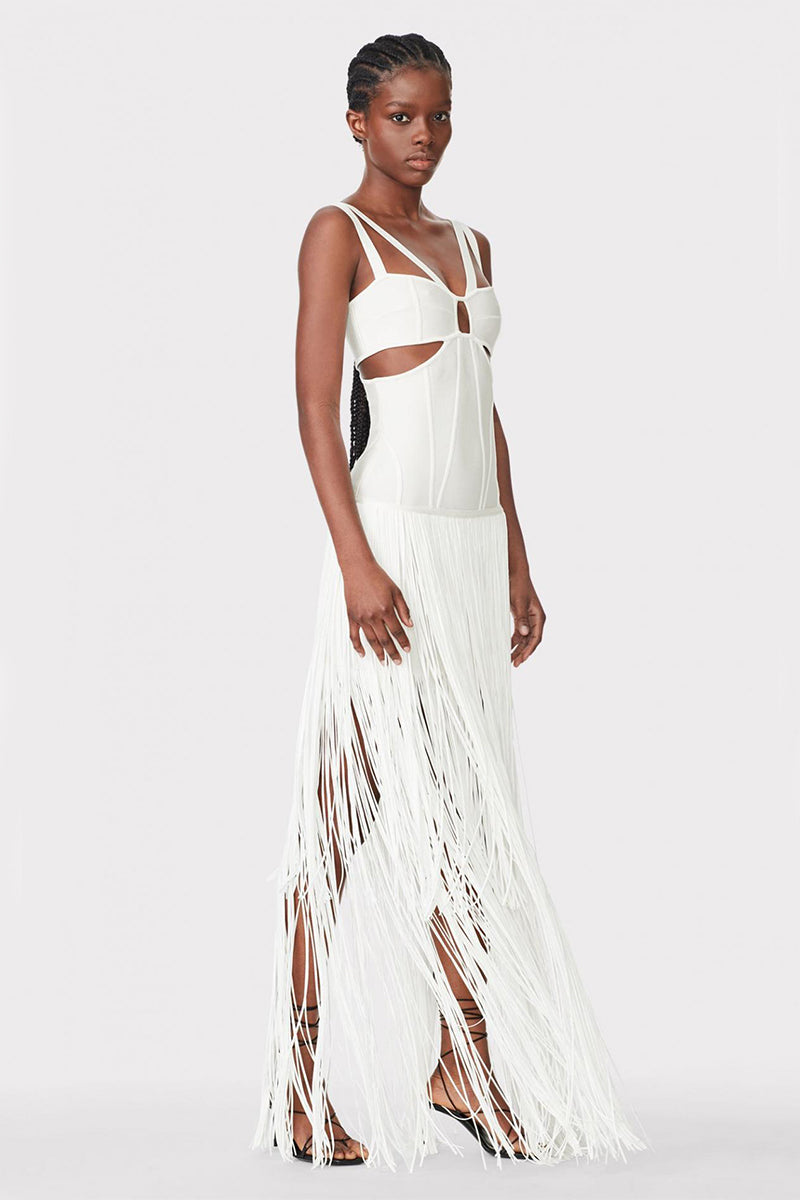 Stunning Allure Fringe Maxi Dress