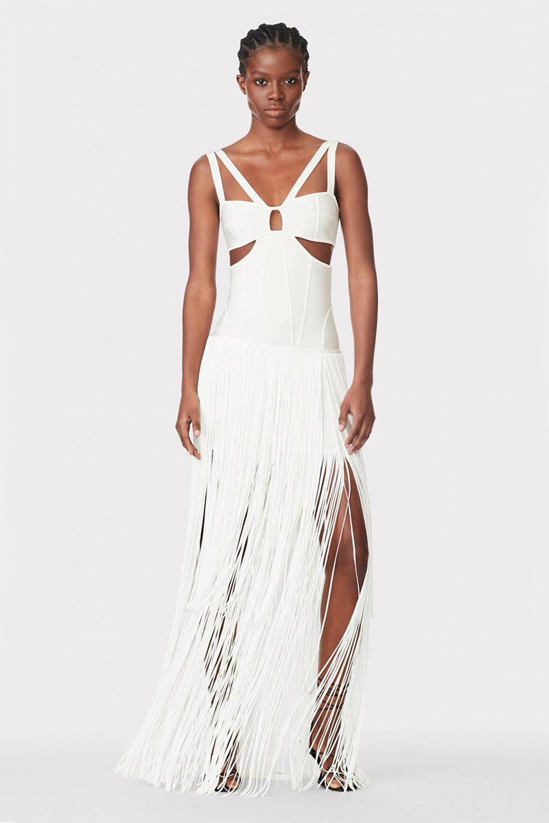 Stunning Allure Fringe Maxi Dress