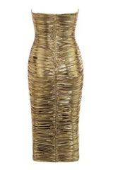 Terese Bodycon Wrap Dress - Gold