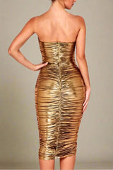 Terese Bodycon Wrap Dress - Gold