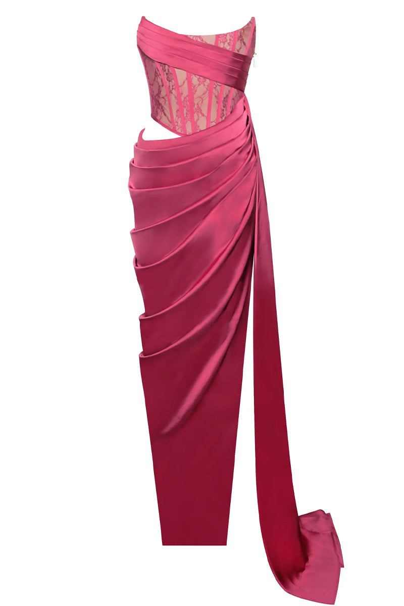 Truly Unforgettable Corset Satin Maxi Dress