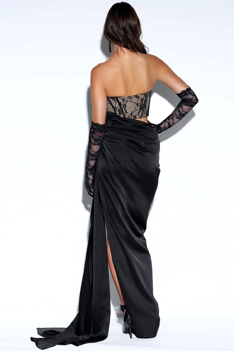 Truly Unforgettable Corset Satin Maxi Dress