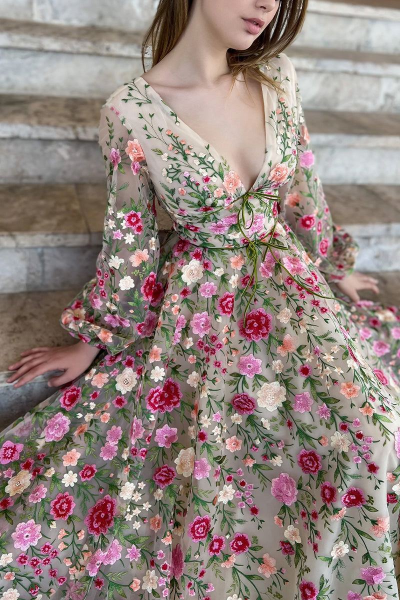 Wildflower Romance Embroidered Maxi Dress