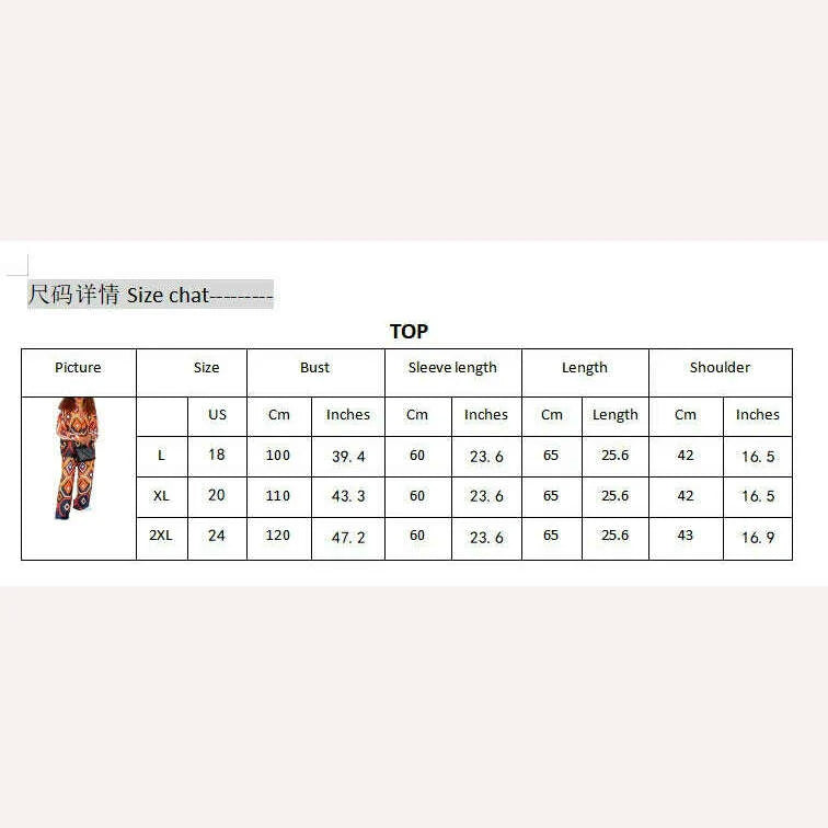 Women Retro 2pcs Pants Sets Geometric Print Blouse Wide Leg Pants Fashion Office Lady Outfits Female Chic Streetwear Tops Suits