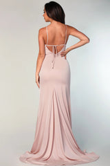 Nude Pink Mermaid Bridesmaid Dresses, Long Bridesmaid Dresses, Wedding Guest Dresses, Newest Prom Dresses