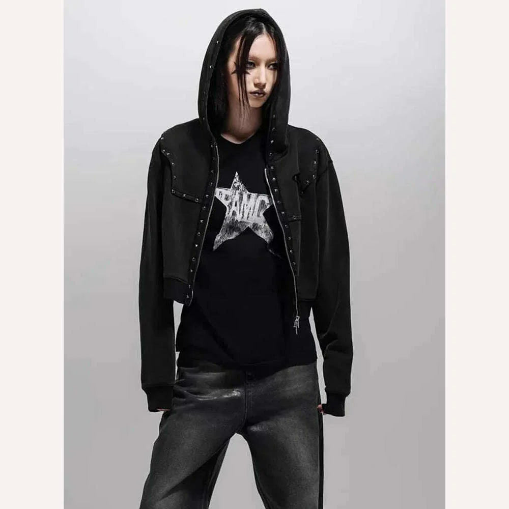 Yedinas American Retro Print Star Graphic Tees Long Sleeve T Shirt Women Tops Autumn 2023 Korean Fashion Y2k Vintage Slim Tees