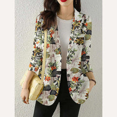 ZANZEA Women Fashion Long Sleeve Blazer Bohemian Floral Printed JacketsSpring Lapel Suit Female Casual Elegant Shirts Work Coat