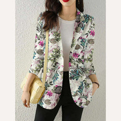 ZANZEA Women Fashion Long Sleeve Blazer Bohemian Floral Printed JacketsSpring Lapel Suit Female Casual Elegant Shirts Work Coat