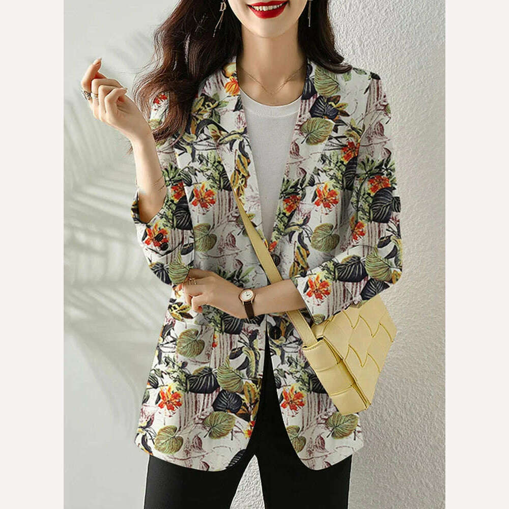 ZANZEA Women Fashion Long Sleeve Blazer Bohemian Floral Printed JacketsSpring Lapel Suit Female Casual Elegant Shirts Work Coat