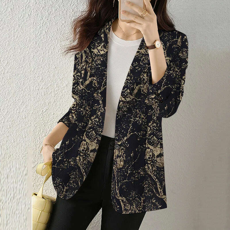 ZANZEA Women Fashion Long Sleeve Blazer Bohemian Floral Printed JacketsSpring Lapel Suit Female Casual Elegant Shirts Work Coat